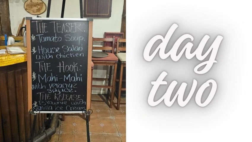 Photo Board menu Casa Vieja Lodge