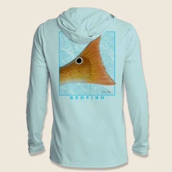 Artistic redfish tail sun shirt