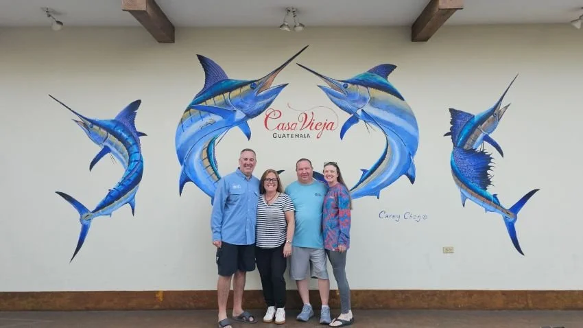 Pete and Hanna Robbins plus Carl and Lisa Vicars at Casa Vieja Lodge Guatemala