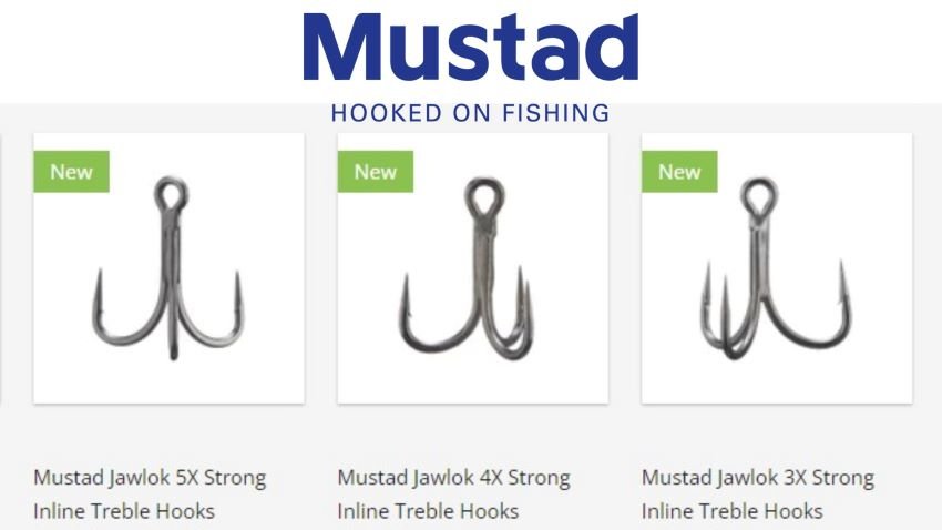 Mustad Treble Fishing Hook, Extra Strong