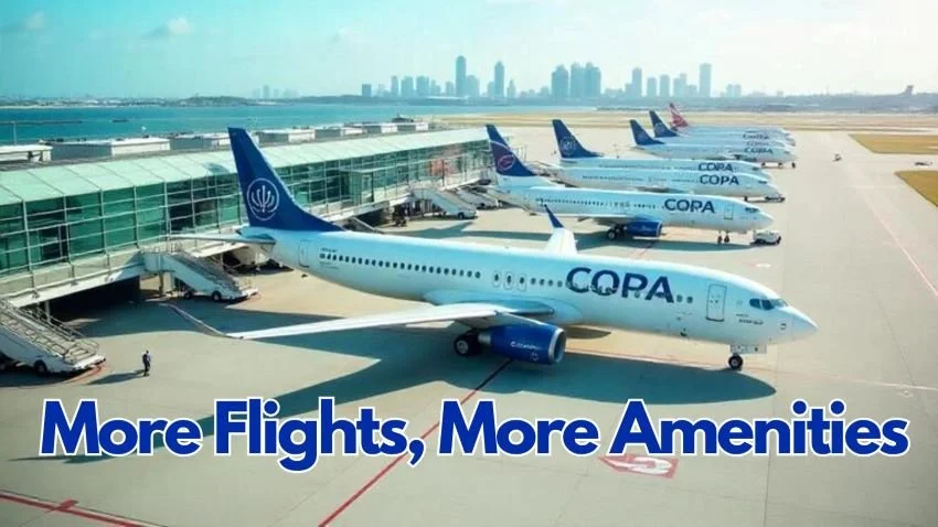 Copa Airlines planes lined up at Tocumen International Airport
