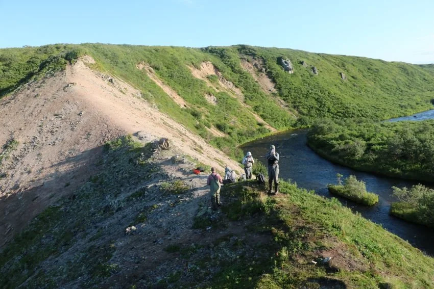 Hiking Ridge above Alaska Trophy Trout Stream