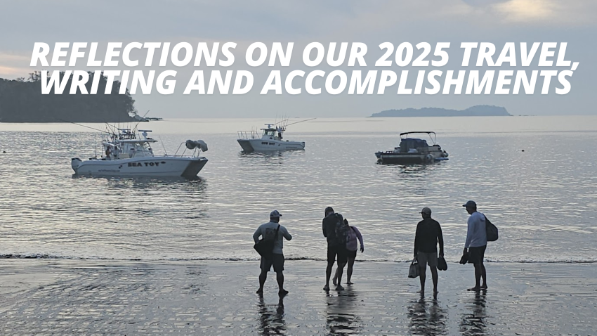 Anglers walking on the beach Isla Parida Panama