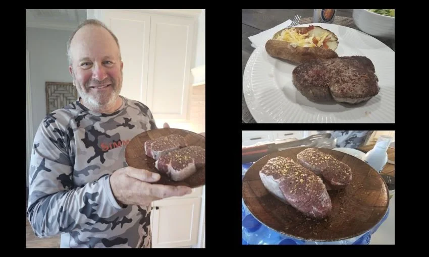 Scott Secules steak dinner