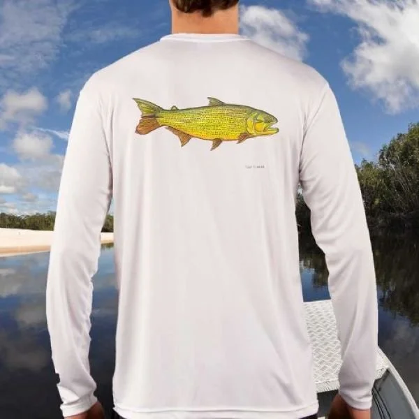 Jeff Currier Golden Dorado SPF sun fishing shirt