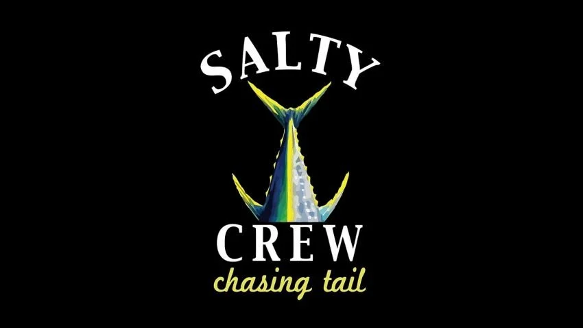 Salty Crew Chasing Tail logo on black background
