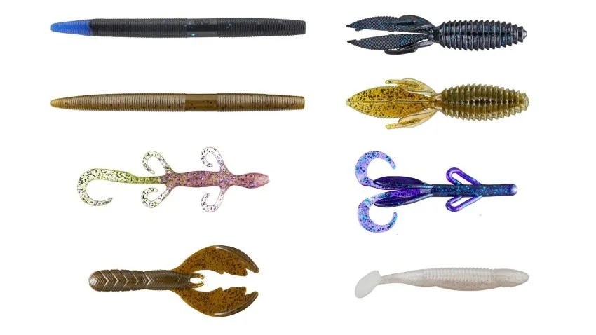 Basic selection of soft plastic bass lures for the tidal Potomac River