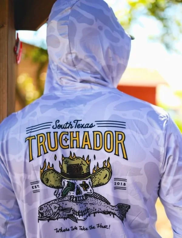 South Texas Truchador Camo SPF Hoodie fishing shirt