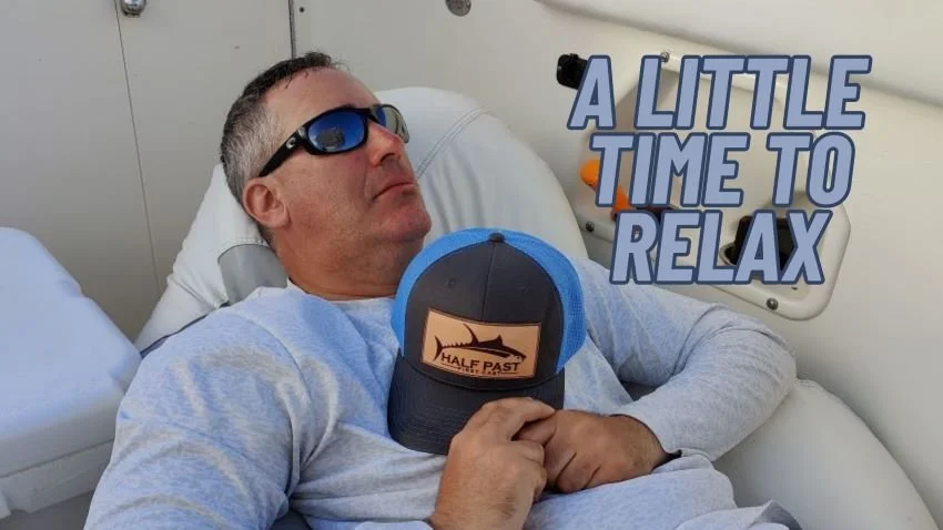 Taking a nap on a beanbag in a boat in Panama