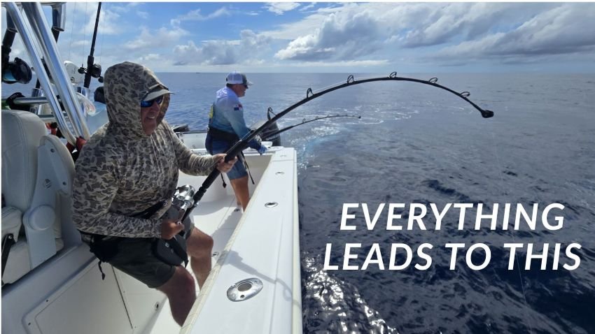 Pete Robbins and Skeet Reese Fighting tuna in the Gulf of Chiriqui Panama