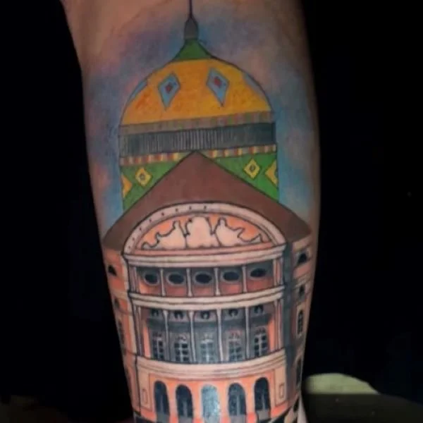 Multicolor tattoo Manaus operahouse