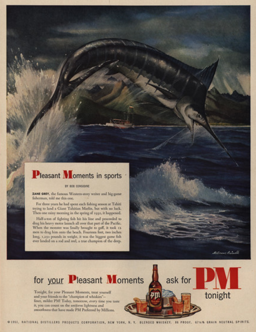 Pleasant Moments vintage whiskey ad