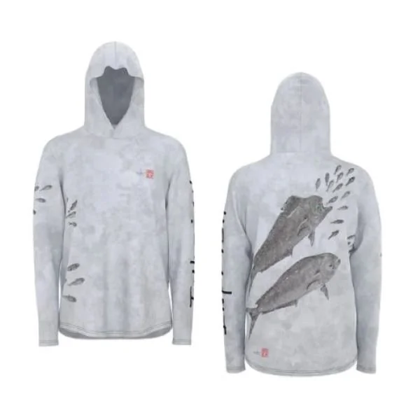 Inkfish Mahi Feeding Gyotaku SPF sun fishing shirt