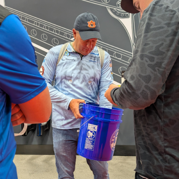 Elite Series pro Steve Kennedy at the 2025 Bassmaster Classic expo