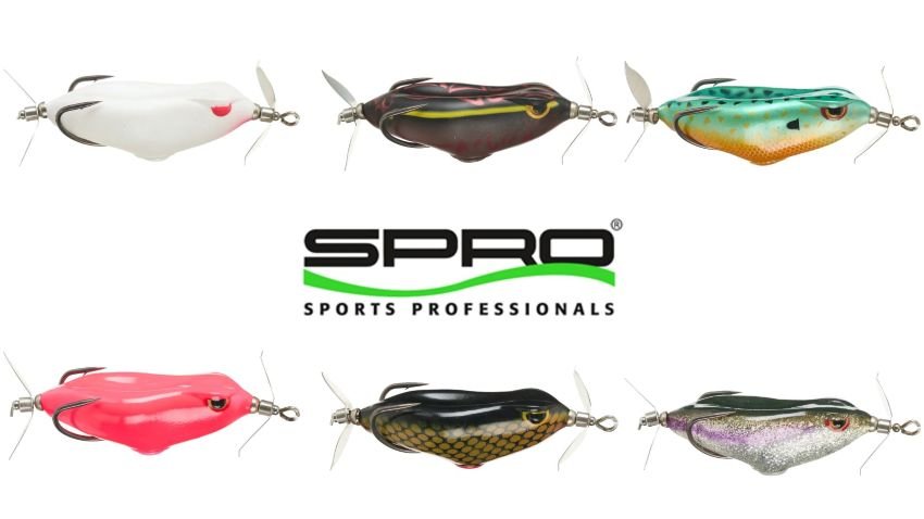 Six different colors of SPRO Prop Frog 65