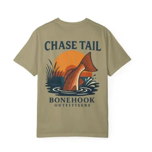 Leaping redfish t-shirt "chase tail"