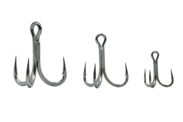 Mustad Jawlock 3x, 4x and 5x treble hooks computer engineered