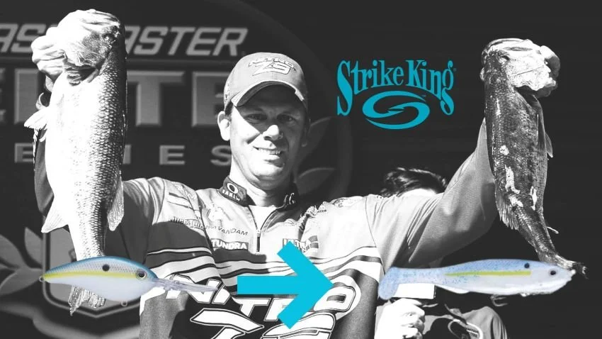 Black and White KVD holding up two big bass