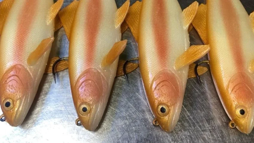 Four JSJ Palomino Trout Soft Swimbaits