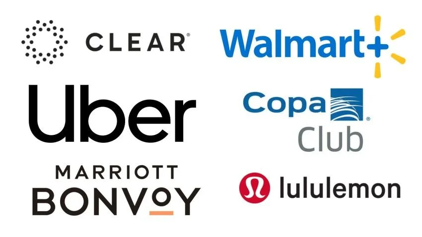 Logos various benefits AmEx Platinum