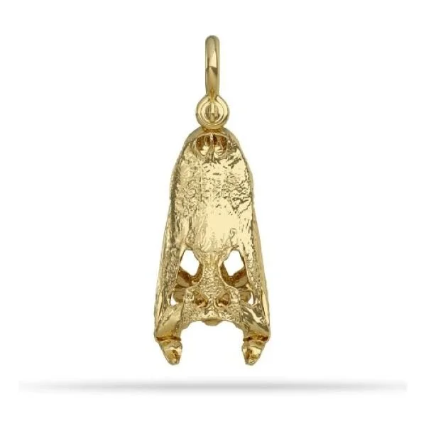 Nautical Treasure Gold Alligator Skull Pendant