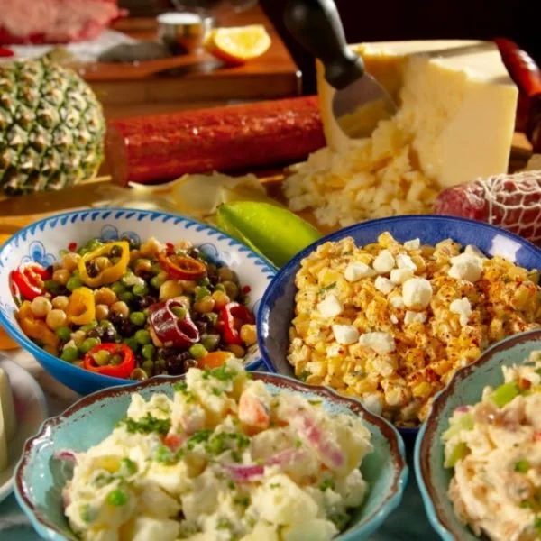 Fogo de Chao market table salads and cheese