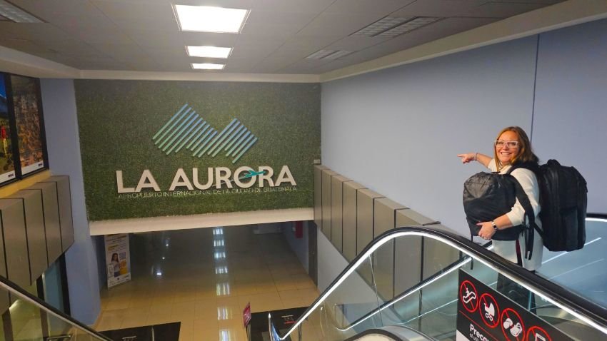 Welcome Sign at La Aurora International Airport Guatemala City