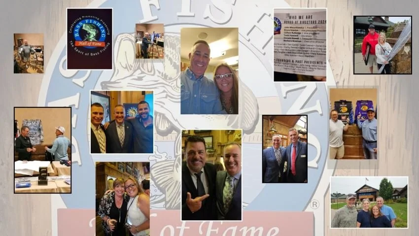 Photo Collage of 2024 Bass Fishing Hall of Fame Induction Ceremony