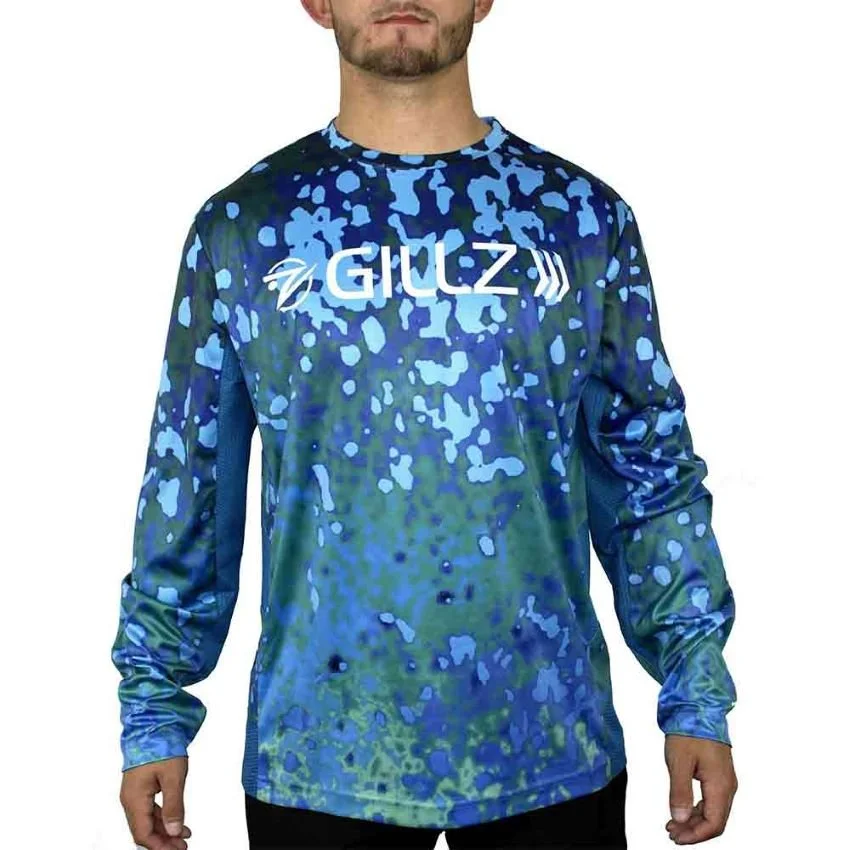 Gillz UV performance crew neck long sleeve shirt bluefin trevally