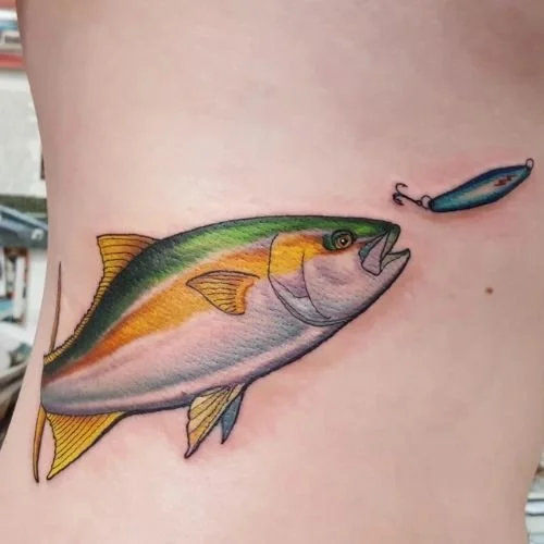 Shogun tattoo yellowtail chasing surface iron