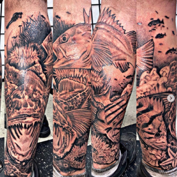 Pacific rockfish alaska sleeve tattoo