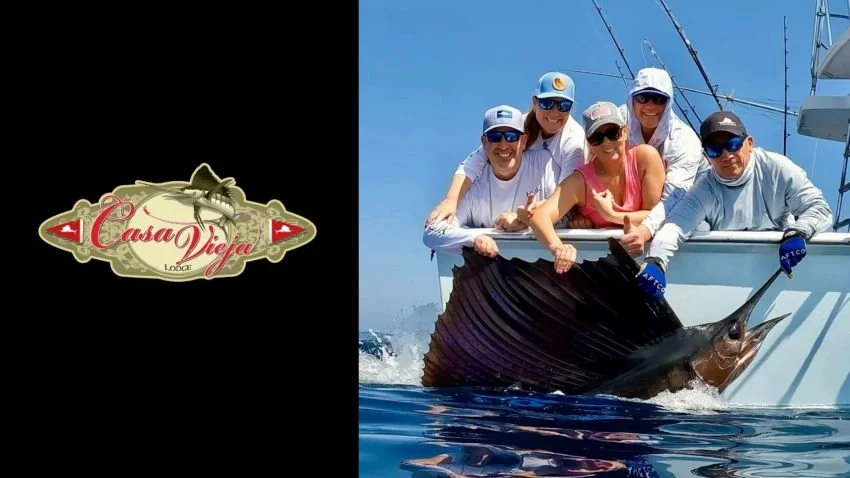 Holding a sailfish at Casa Vieja Lodge Guatemala