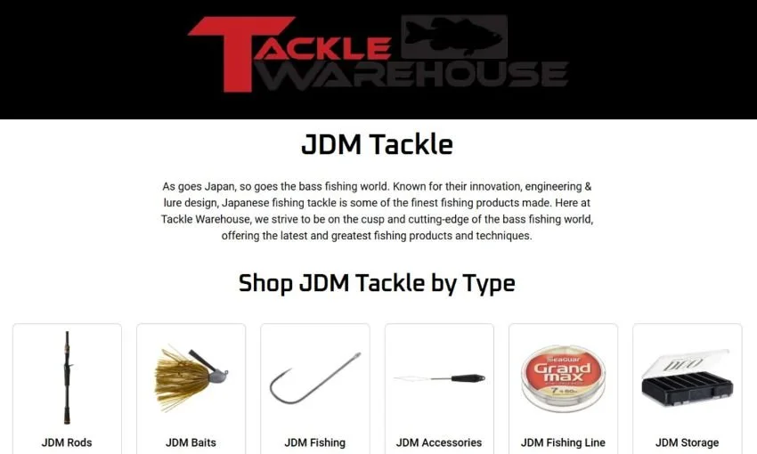 JDM tackle selection at Tackle Warehouse