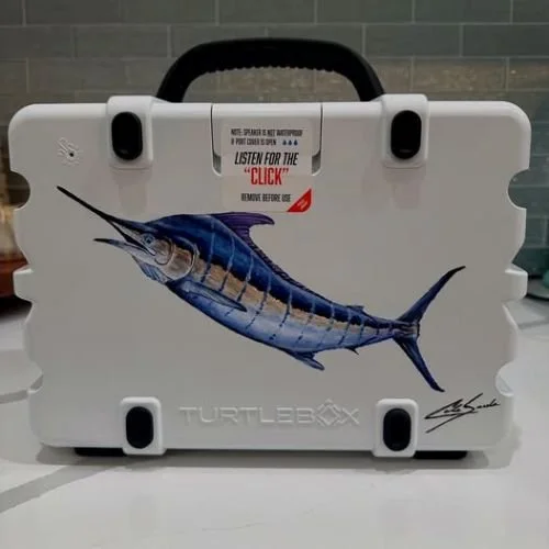 Custom Painted Marlin Turtle Box speaker