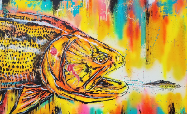 David Danforth art Golden Dorado fly fishing