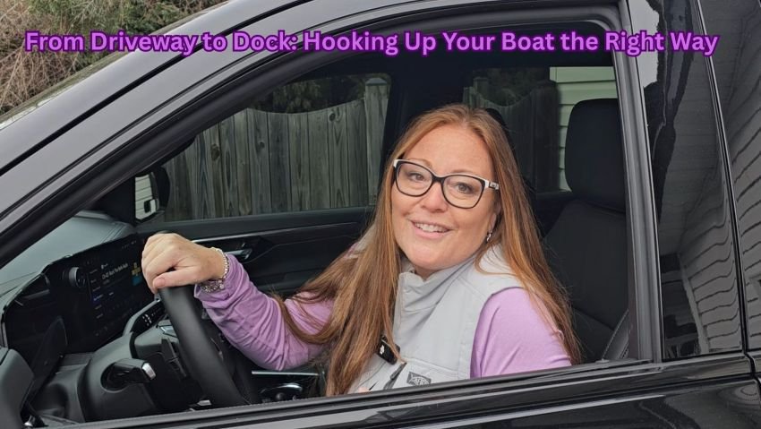 Hanna Robbins backing up Chevy Suburban to trailer