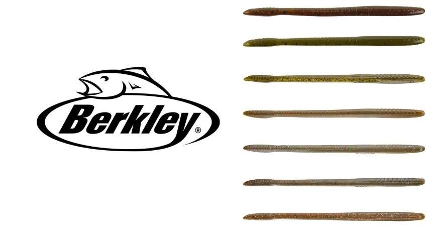Selection of seven different green pumpkin Berkley finesse worms