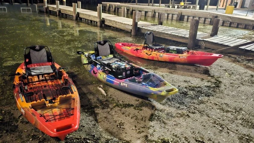 Kayaks used for swamp photography workshop