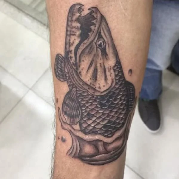 Fierce wolffish wolf fish tattoo