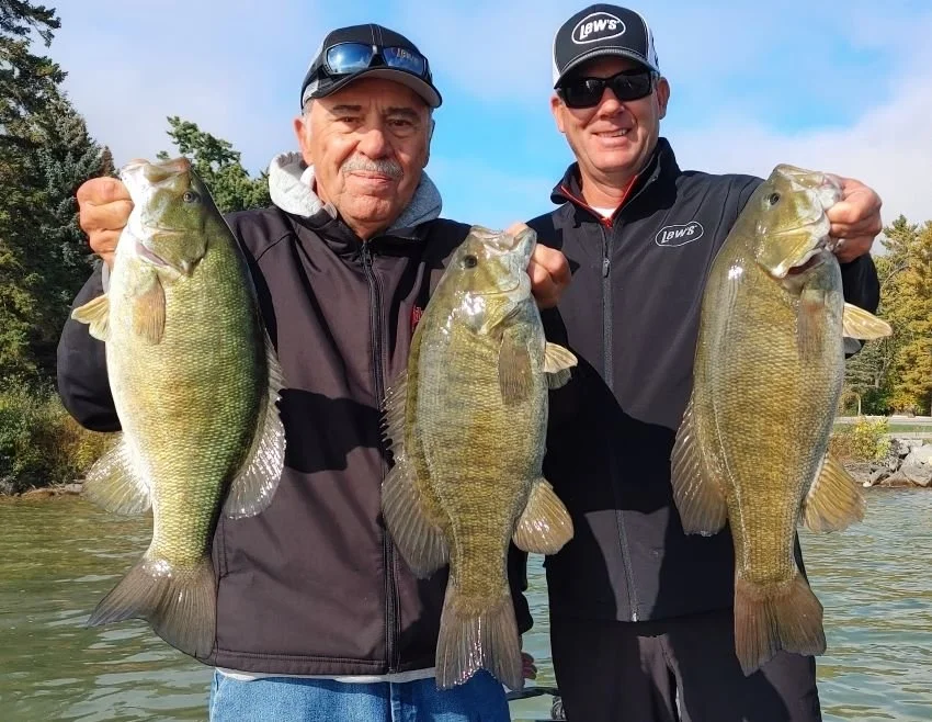 Louie Stout and Kevin VanDam at a Lew's/Strike King Media event