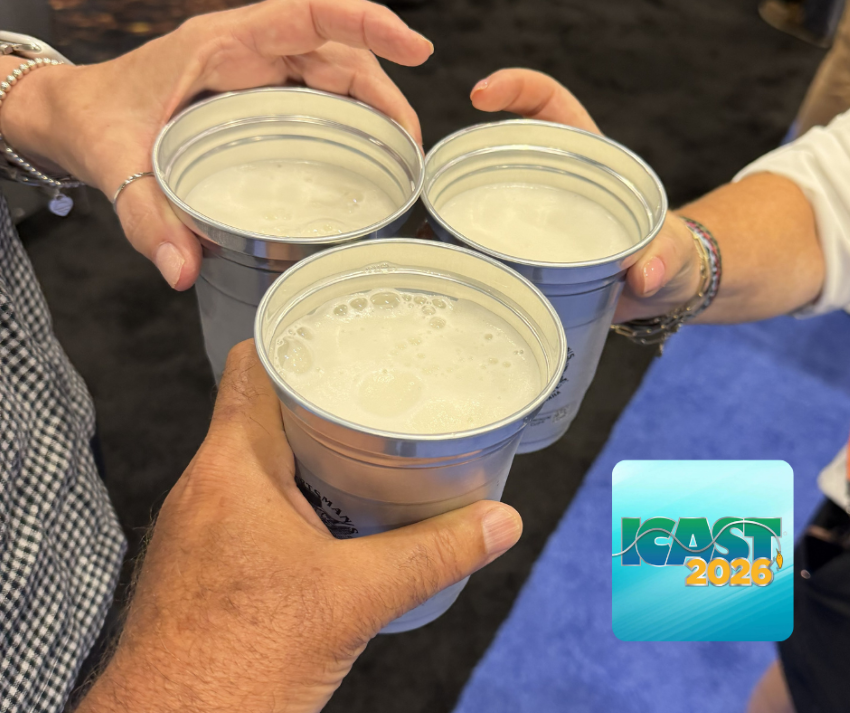Toasting with beers at ICAST