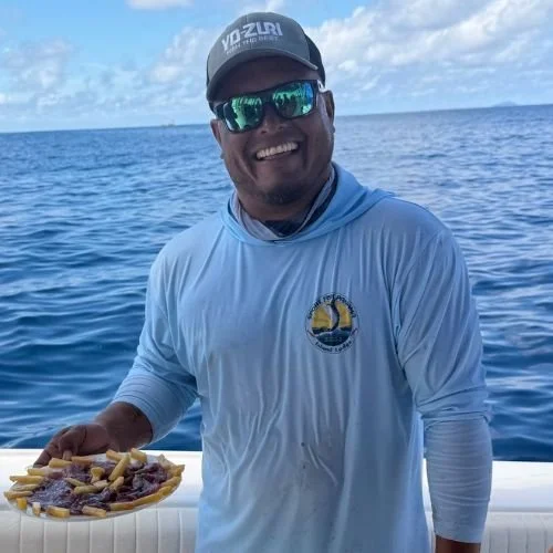Fresh Sashimi on a sportfishing boat yellowfin tuna