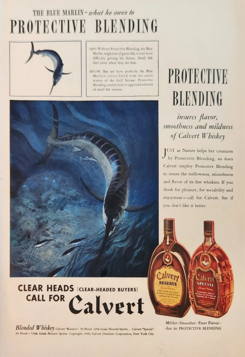 Vintage Ad Calvert Reserve Blended Whiskey