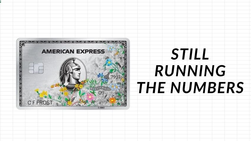 AmEx card over a spreadsheet