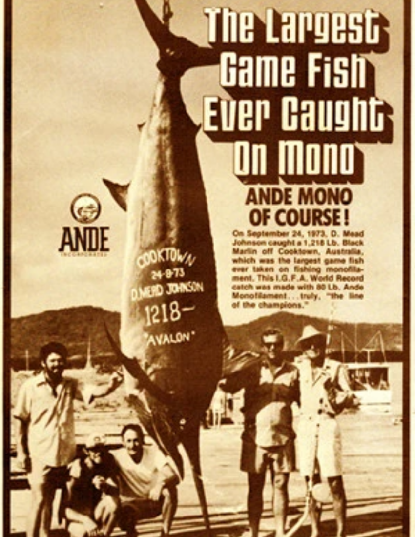 Ande Monofilament advertisement 1973 marlin Australia