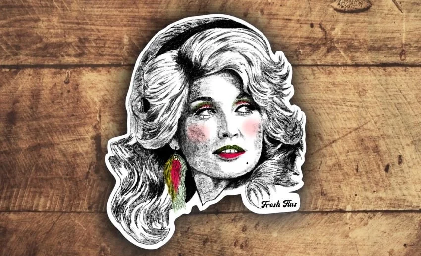 Fresh Fins Dolly Parton fishing decal