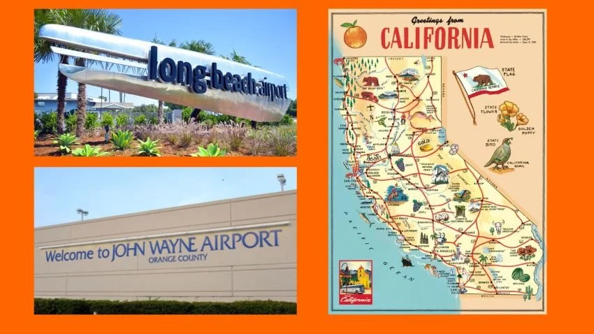 Signs for LGB and SNA airports