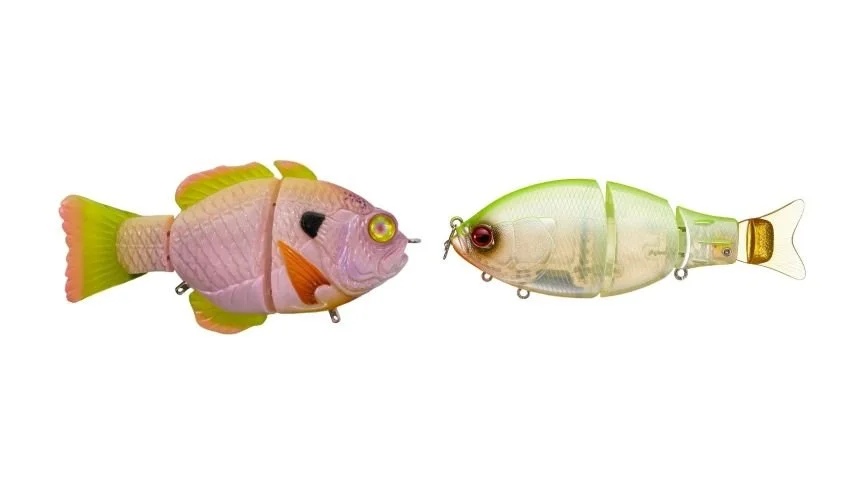 Three-piece and four-piece swimbaits that replicate golden trout