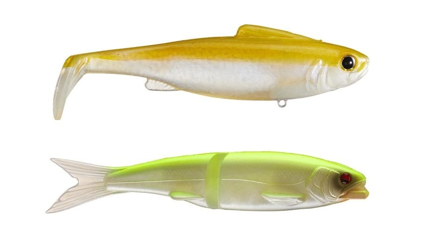 Line-Thru Soft Swimbaits and Soft Glidebaits Chartreuse