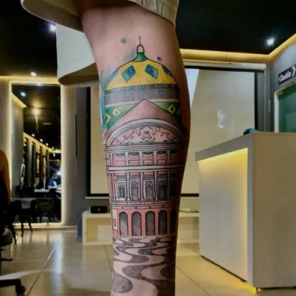 Leg tattoo Teatro Amazonas